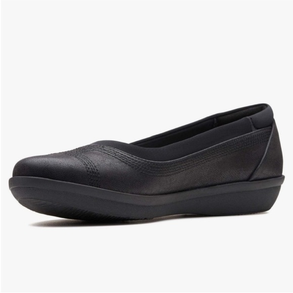 Clarks Shoes - Clarks Cloudsteppers Slip On Shoes Ayla Comfort Work Ballet Flats Black Size 8.5